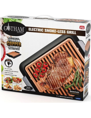 Parrilla Eléctrica Sin Humo Gotham Steel 1.5KW Antiadherente