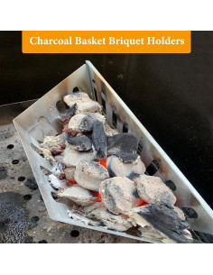 Soporte para Cestas de Carbón BBQ-PLUS GSSOS1017 - 2 Cestas y Kit de Limpieza 2