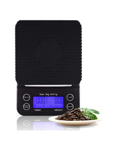 Báscula Digital de Café Cozy Blue con Temporizador y LED Azul