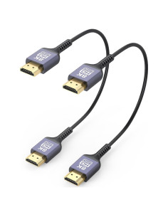 Cable HDMI Ultra Delgado 8K ZeniKon 1 Pie 2-Pack 48Gbps