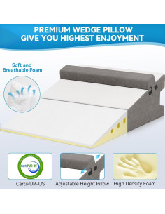 Almohada en Cuña CloudBliss 19 cm Espuma Viscoelástica Ajustable 2