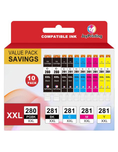 Cartuchos de tinta JoyPrinting 280 281 XXL compatibles Canon - Paquete de 10