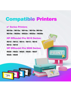 Cartucho de Tinta Cian 962XL XLhippo Compatible HP OfficeJet 2