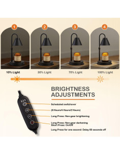 Lámpara Calentadora de Velas Woderdeng con Temporizador y 2 Bombillas 2