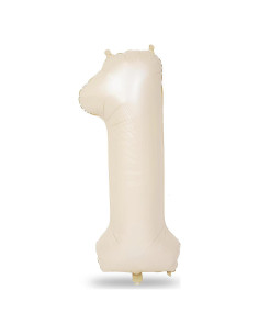Globo Beige Número 1 40 Pulgadas Mylar para Fiestas