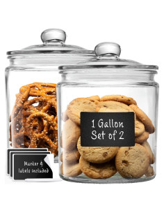 Juego de 2 Tarros de Vidrio Herméticos Le'raze 3.78L