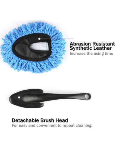 Amiss 2 Pack Mini Cepillos de Microfibra para Coche - Azul