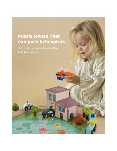 Juego de Vías de Tren de Madera Jessruly - 48 Piezas Educativas