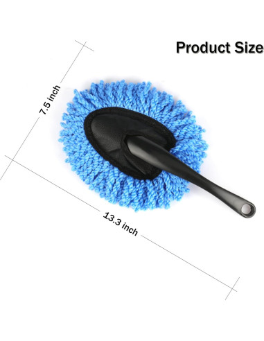 Amiss 2 Pack Mini Cepillos de Microfibra para Coche - Azul