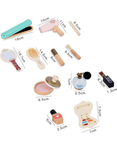Juego de Maquillaje de Madera PMZ131001-1 para Niños 3-9 Años