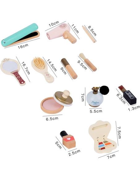 Juego de Maquillaje de Madera PMZ131001-1 para Niños 3-9 Años