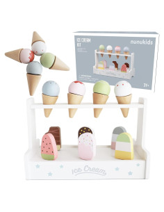 Juego de Helados de Madera Nunukids 11 Piezas Educativo