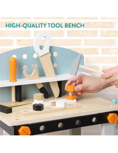 Kit de Taller Mecánico de Madera Navaris - Juguete para Niños 49x45 cm 2