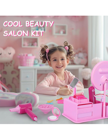 Juego de Salón de Belleza Tskucoo con Espejo y Accesorios