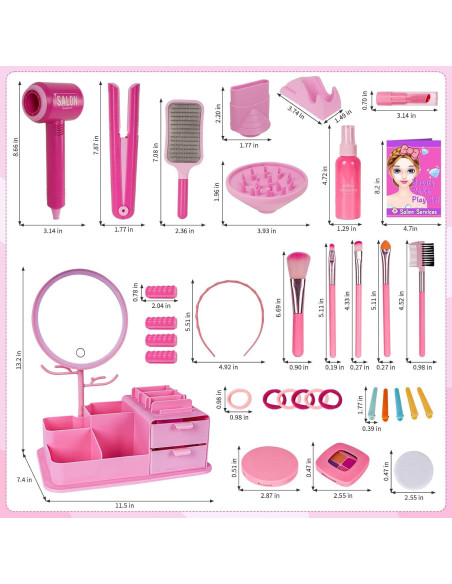 Juego de Salón de Belleza Tskucoo con Espejo y Accesorios