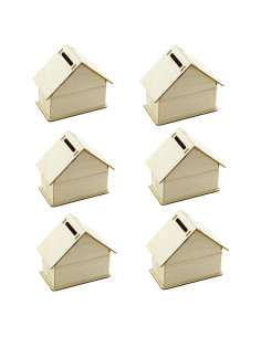 Alcancía de Madera DIY Alfyng 6 Pcs para Pintar y Decorar