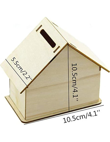 Alcancía de Madera DIY Alfyng 6 Pcs para Pintar y Decorar