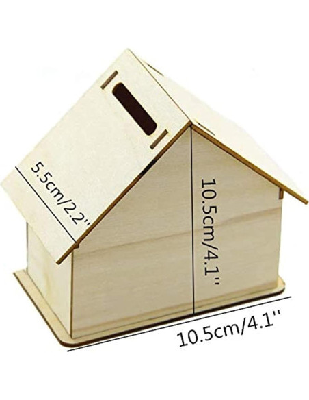 Alcancía de Madera DIY Alfyng 6 Pcs para Pintar y Decorar