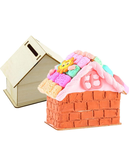 Alcancía de Madera DIY Alfyng 6 Pcs para Pintar y Decorar