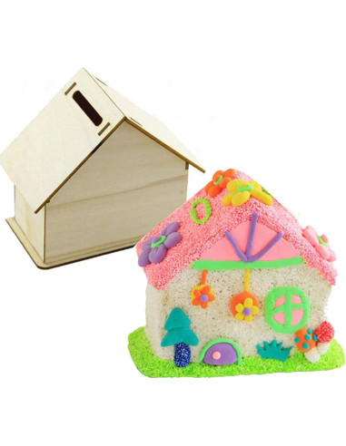 Alcancía de Madera DIY Alfyng 6 Pcs para Pintar y Decorar