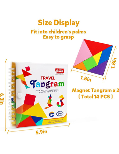Rompecabezas Tangram Magnético de Viaje Kizh - 240 Patrones