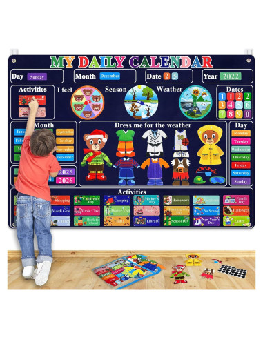 Calendario de Aula Craftstory 75x104 cm Azul Marino con 93 Actividades