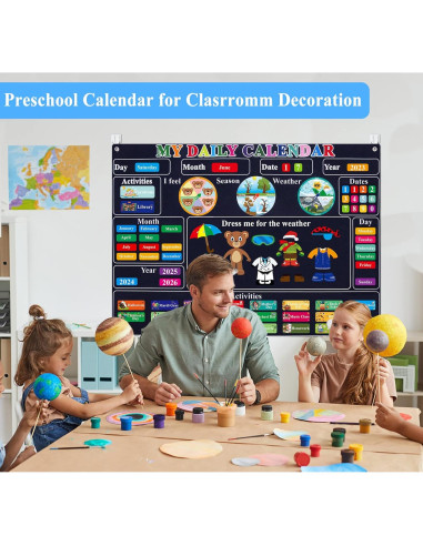 Calendario de Aula Craftstory 75x104 cm Azul Marino con 93 Actividades