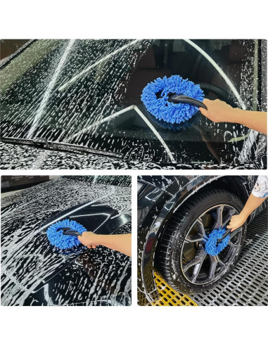 Amiss 2 Pack Mini Cepillos de Microfibra para Coche - Azul