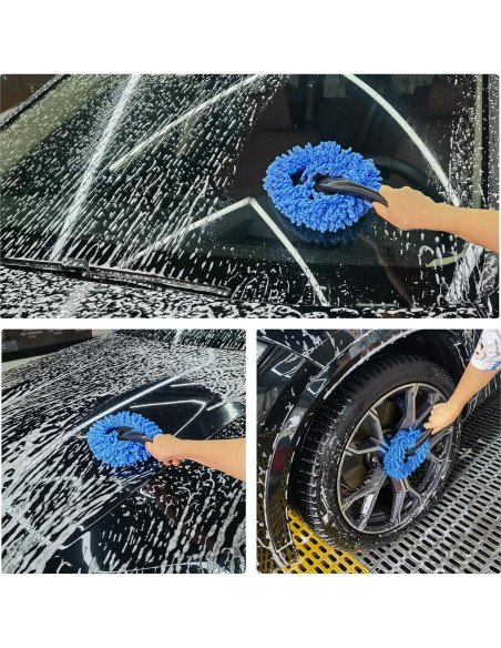 Amiss 2 Pack Mini Cepillos de Microfibra para Coche - Azul
