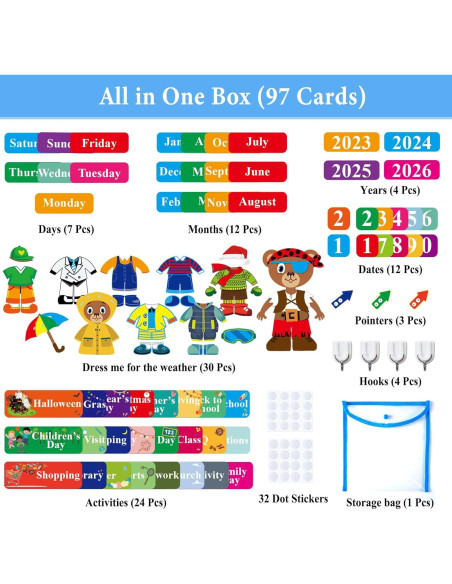 Calendario de Aula Craftstory 75x104 cm Azul Marino con 93 Actividades