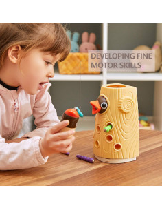 Juguete Montessori de Captura de Gusanos y Pista de Autos 2