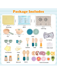 Juego de Cocina de Madera Wooderma para Niños 3-6 Años 2