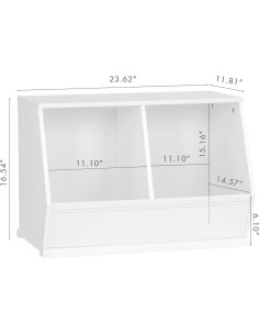 Organizador de Juguetes Utex 2 Cubos Blanco Apilable 2