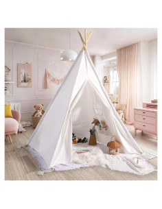 Tienda Teepee Blanca Sumbababy para Niños - 137.7x192.5cm