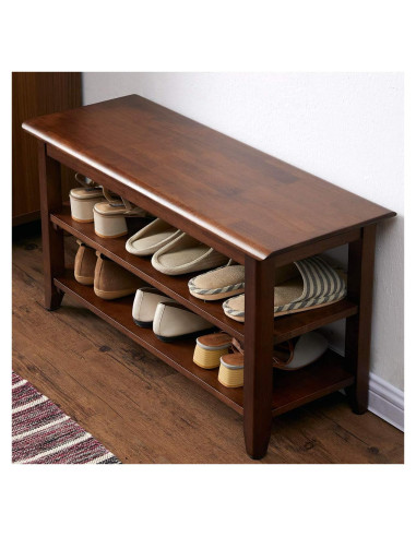 Banco de Almacenamiento XKZG de Madera 80 cm Marrón