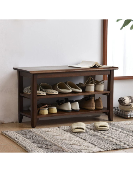 Banco de Almacenamiento XKZG de Madera 80 cm Marrón