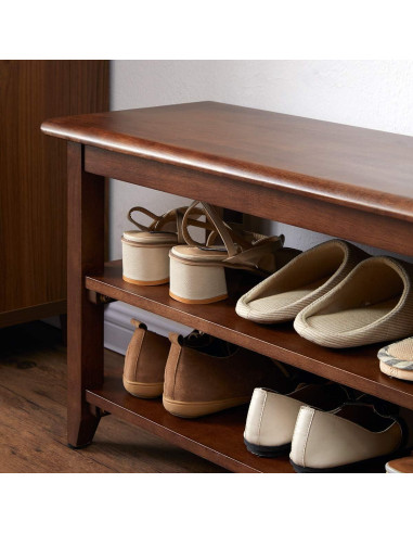 Banco de Almacenamiento XKZG de Madera 80 cm Marrón