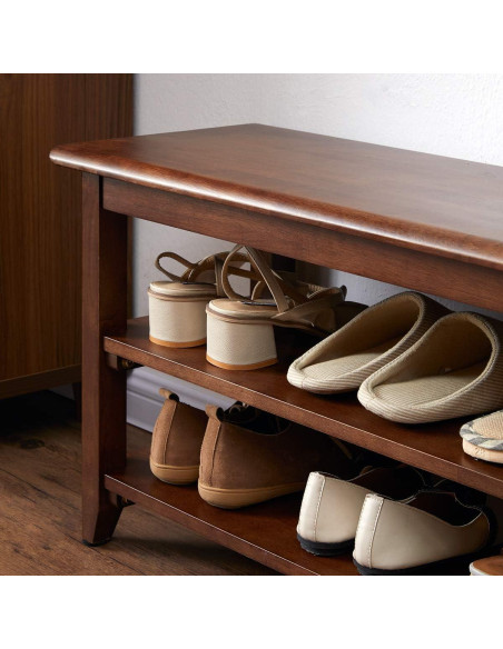 Banco de Almacenamiento XKZG de Madera 80 cm Marrón