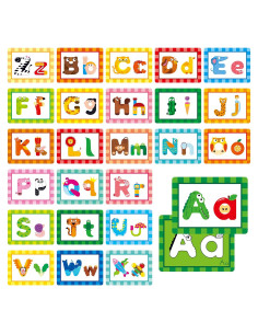 Tarjetas Mnemotécnicas de Alfabeto SpriteGru - 26 Letras Mayúsculas y Minúsculas