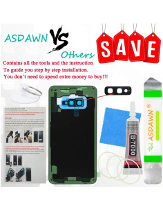 Cubierta Trasera de Vidrio Verde Prisma para Galaxy S10e ASDAWN 2