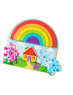 Rompecabezas apilable de madera Melissa & Doug - Pistas de Blue y tú! (9 piezas)