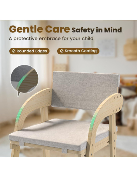 Silla Alta de Madera Easyego Ajustable para Niños 2-12 Años