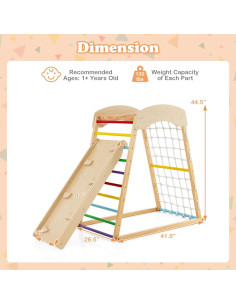 Gimnasio Interior Costzon Jungle Gym 6-en-1 para Niños 2