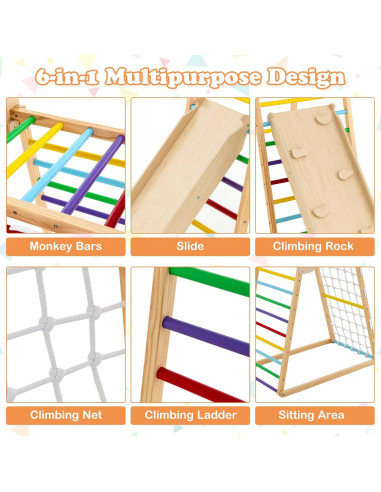 Gimnasio Interior Costzon Jungle Gym 6-en-1 para Niños