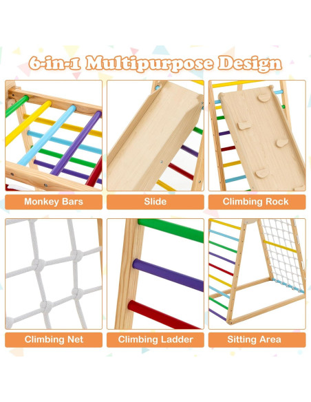 Gimnasio Interior Costzon Jungle Gym 6-en-1 para Niños