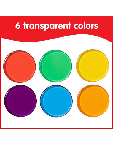 Contadores Transparentes EDX Education | Set de 500 | 1.9 cm | Colores Variados