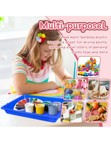 15 Bandejas de Arte Plástico WEOXPR Multicolor 27.4x21.1cm