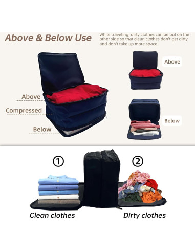 Cubos de Empaque Compresibles GOTENTIFY 3 Piezas Beige