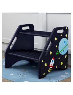 Taburete de Dos Pasos AMBIRD Espacial para Niños 33.5 cm