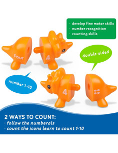 Juguetes Montessori Dinosaurios Foshan 20 Piezas 1-4 Años 2